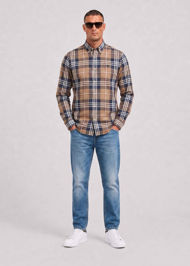 Barbour Shirts Barbour edger tailored checked shirt - stone