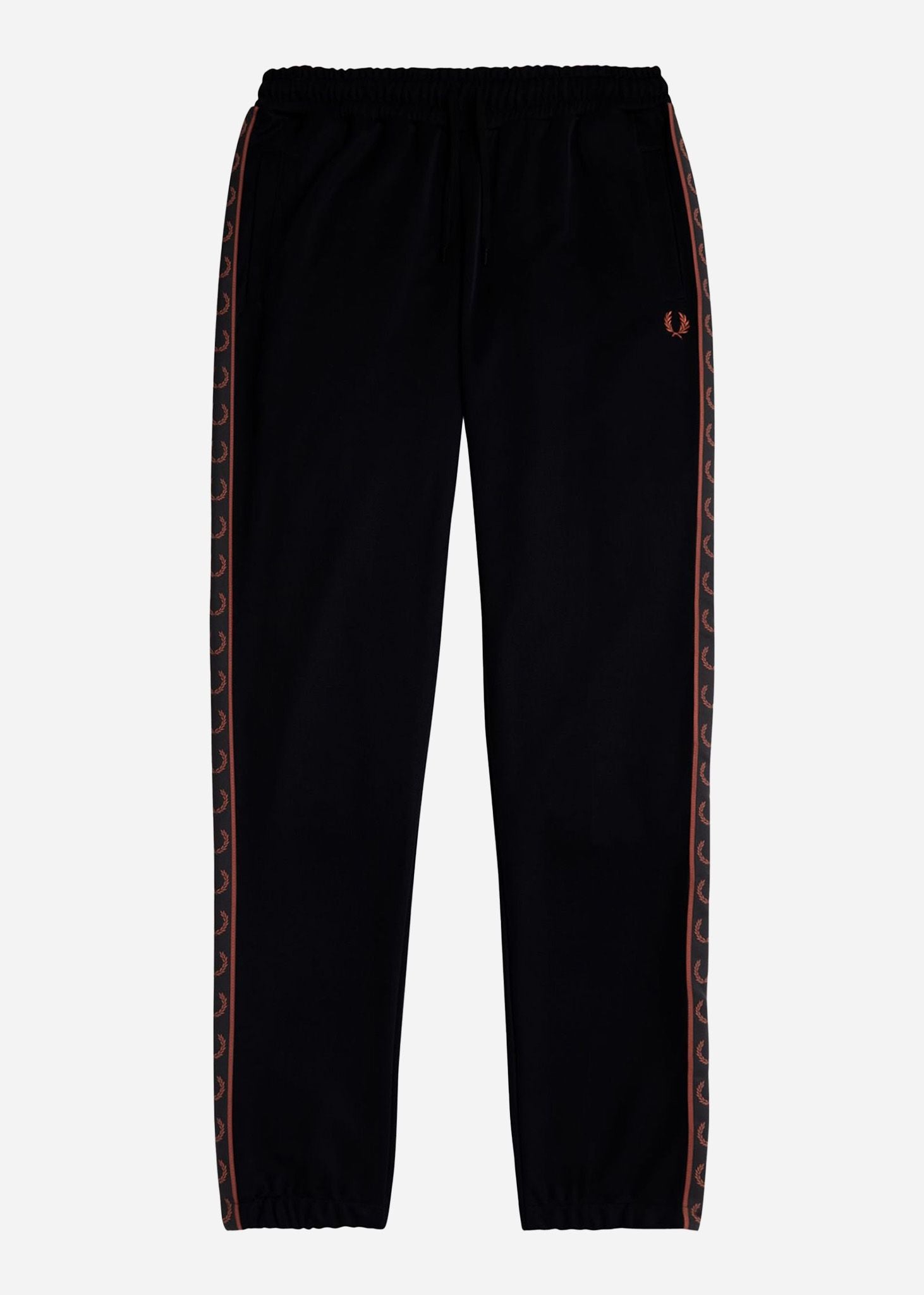 Fred Perry Jogginbroeken  Contrast tape track pant black whisky brown 