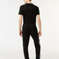 Contrast stripe tracksuit trousers - black