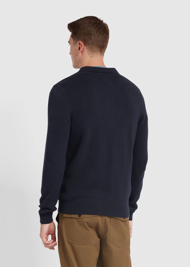 Farah Sweaters  Sweater hamlet knit ls polo - true navy 