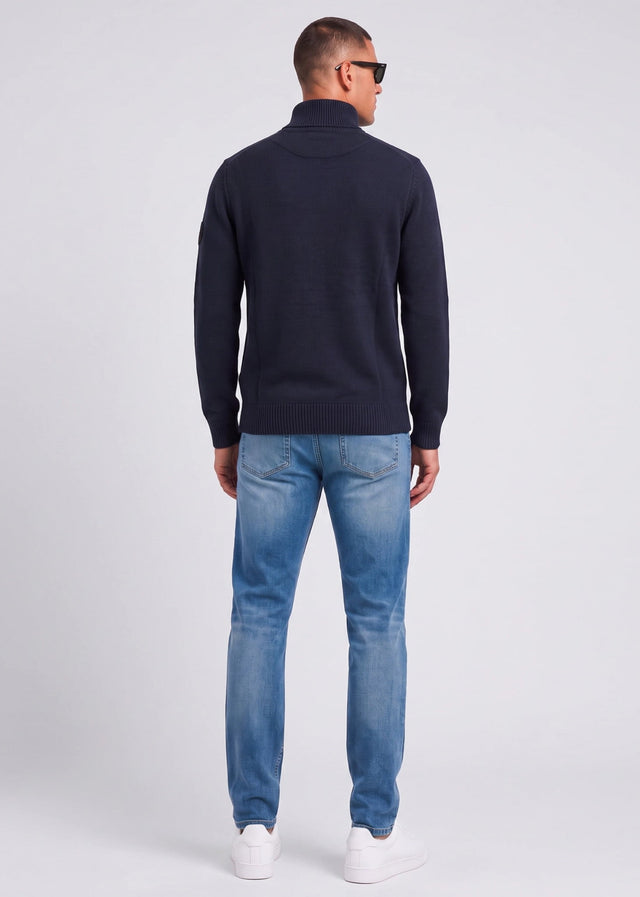 Marshall Artist Cardigans Aldgate hybrid knit - navy