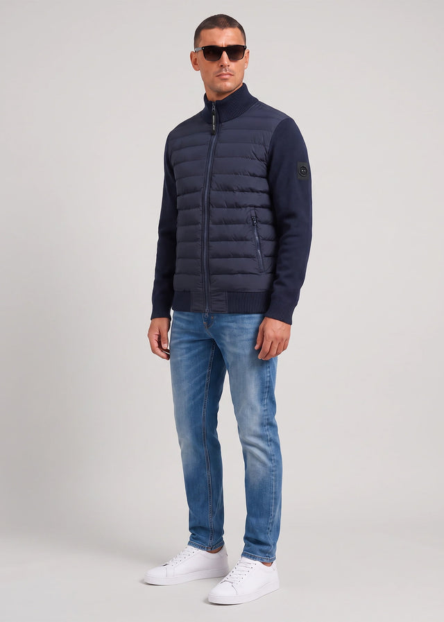Marshall Artist Cardigans Aldgate hybrid knit - navy