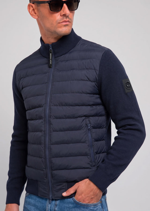 Marshall Artist Cardigans Aldgate hybrid knit - navy