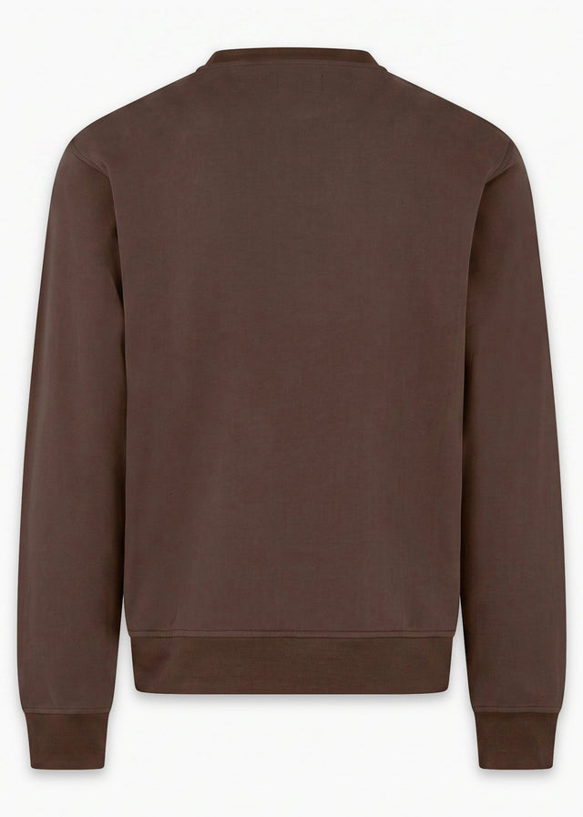 Aquascutum Sweaters Check shoulder crewneck fleece - chocolate