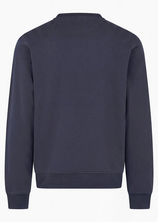 Aquascutum Sweaters Check shoulder crewneck fleece - navy
