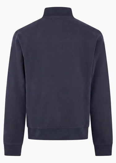 Aquascutum Sweaters Check shoulder quarter zip fleece - navy