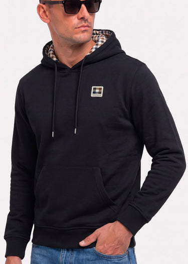 Aquascutum Hoodies Badge hoodie fleece - black