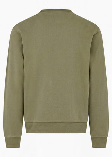 Aquascutum Sweaters Check shoulder crewneck fleece - army green