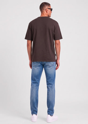 Aquascutum T-shirts Check shoulder t-shirt - chocolate
