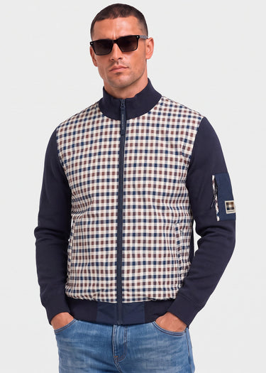Aquascutum Cardigans Club tech fz sweater - navy