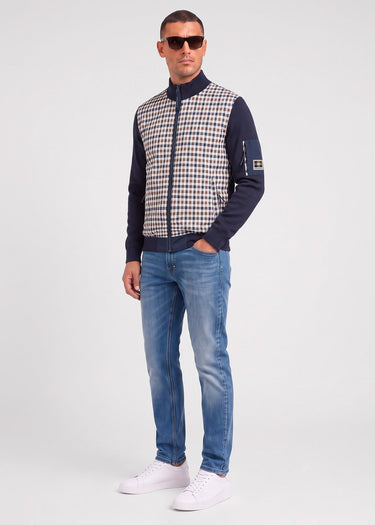 Aquascutum Cardigans Club tech fz sweater - navy