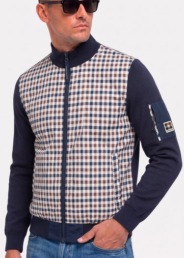 Aquascutum Cardigans Club tech fz sweater - navy