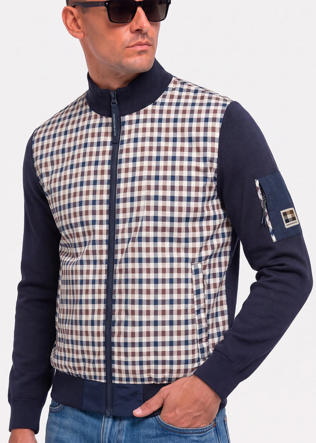 Aquascutum Cardigans Club tech fz sweater - navy