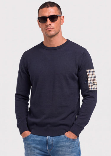 Aquascutum Sweaters Crewneck tech sweater - navy
