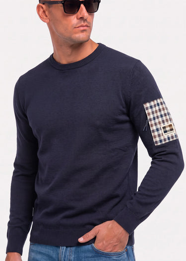 Aquascutum Sweaters Crewneck tech sweater - navy