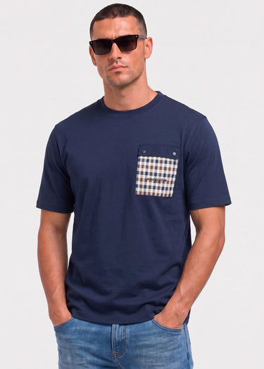 Aquascutum T-shirts Tech pocket t-shirt - navy
