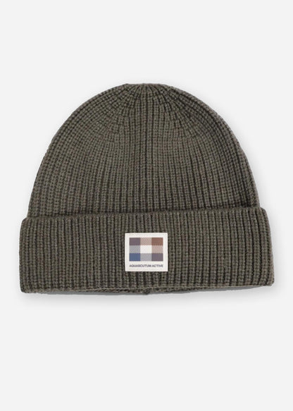 Aquascutum Mutsen Active beanie patch - army green