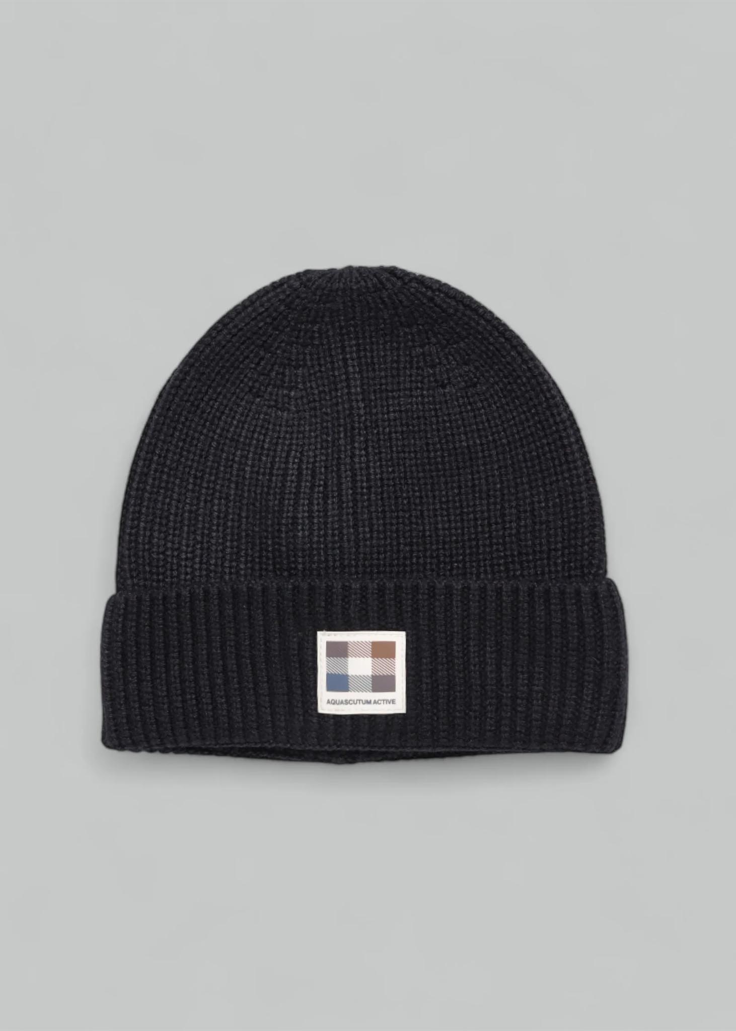 Aquascutum Mutsen Active beanie patch - black