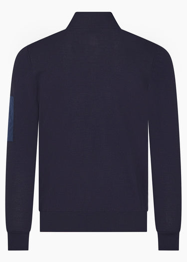 Aquascutum Cardigans Club tech fz sweater - navy