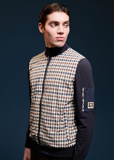 Aquascutum Cardigans Club tech fz sweater - navy
