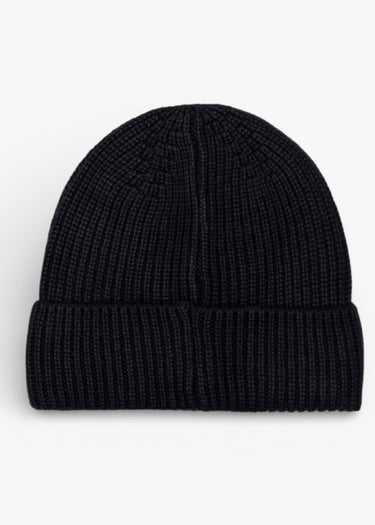 Aquascutum Beanies Rubber patch beanie - black