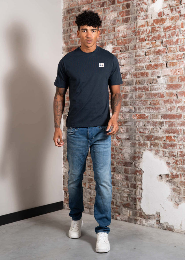 Aquascutum T-shirts Rubber patch t-shirt - navy