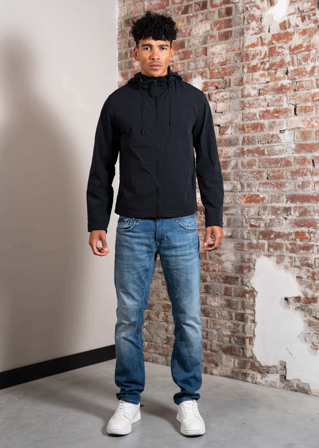 Aquascutum Jackets Hooded stretch windbreaker jacket - black