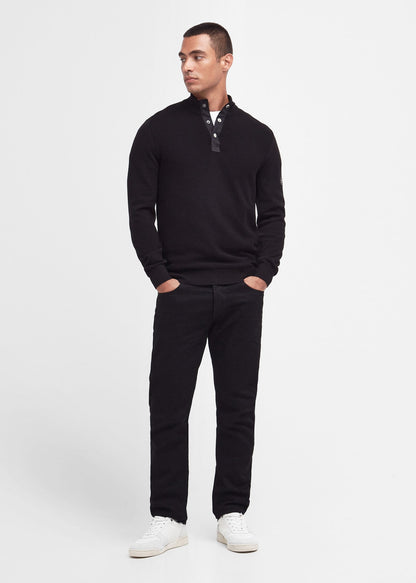 Barbour International Truien  Murrey quarter placket knit - black 