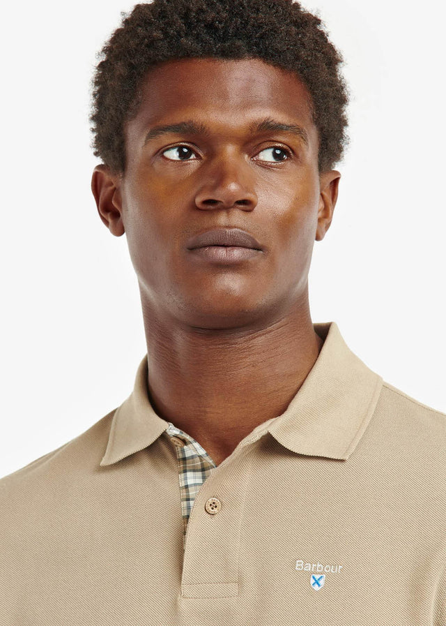 Barbour Polos  Tartan pique polo - washed stone 