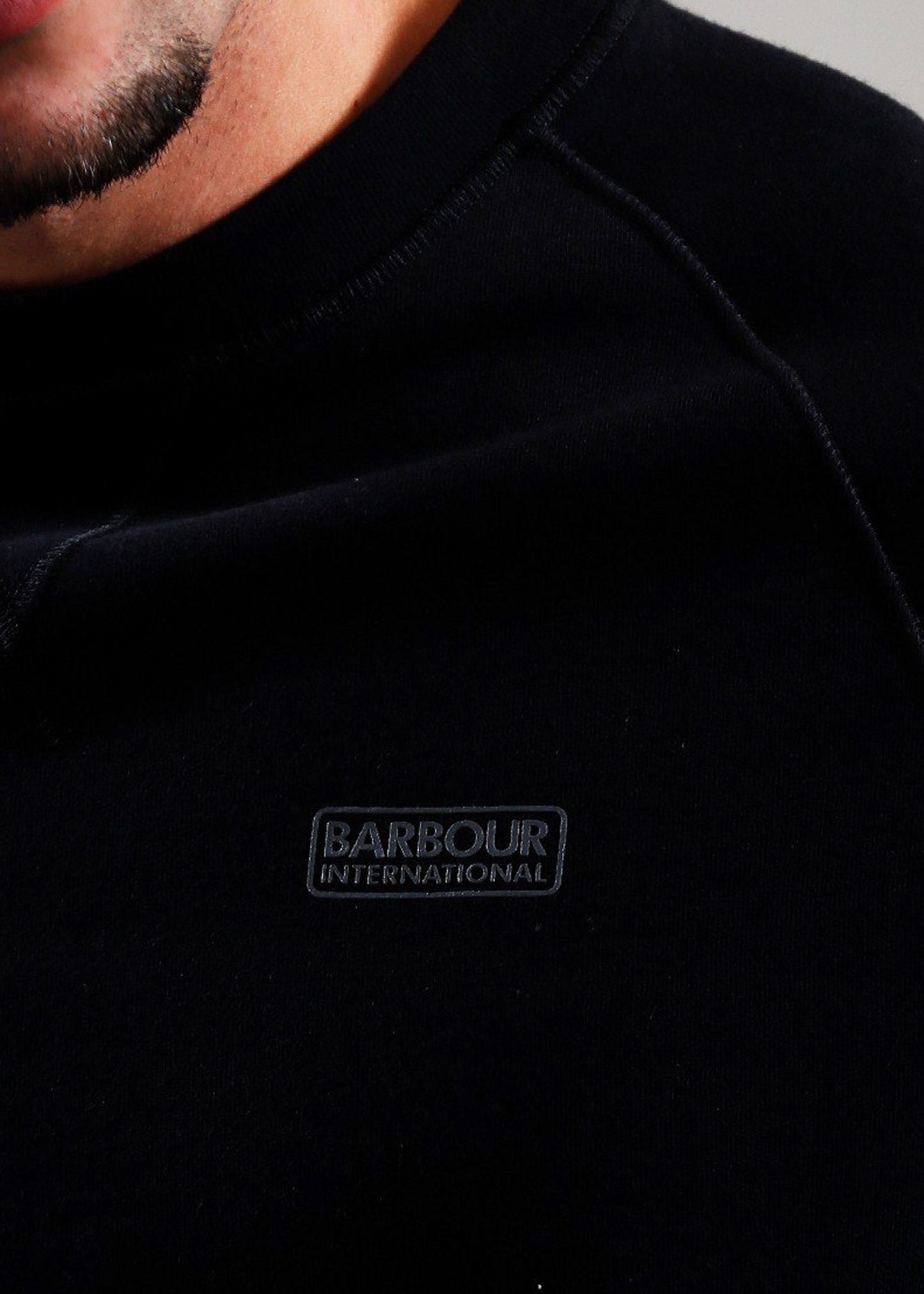 Barbour International Truien Essential crew neck sweat - black pewter