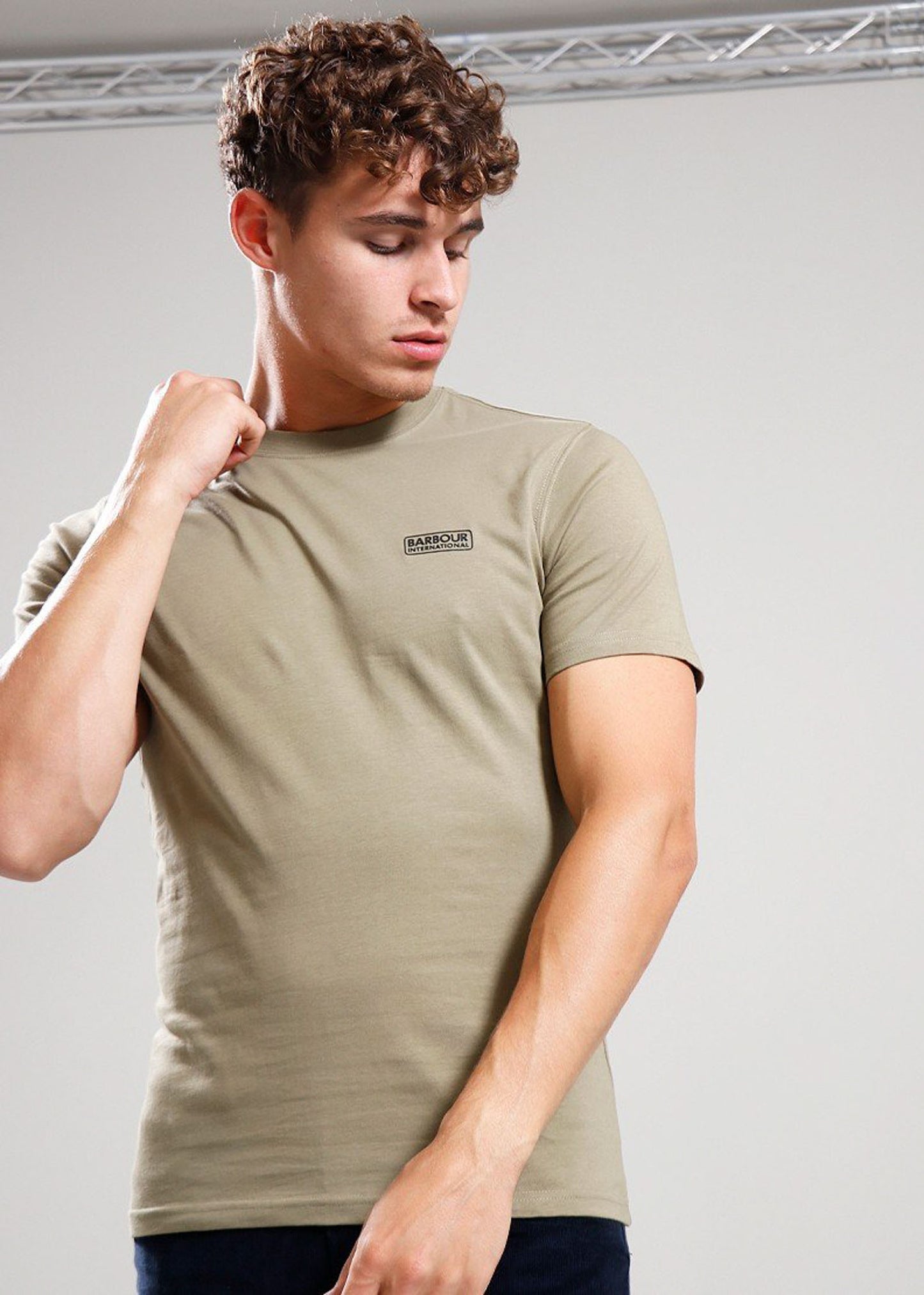 Barbour International T-shirts Small logo tee - bleached olive