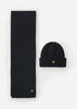 Lyle & Scott Sjaals  Lambswool ribbed beanie scarf set - jet black 