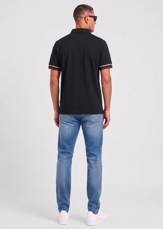 Ben Sherman Polos Cuff detail polo - black