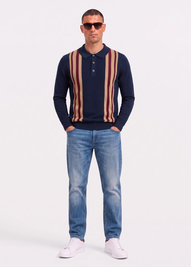 Ben Sherman Long Sleeve Polos Ls mod polo - dark navy
