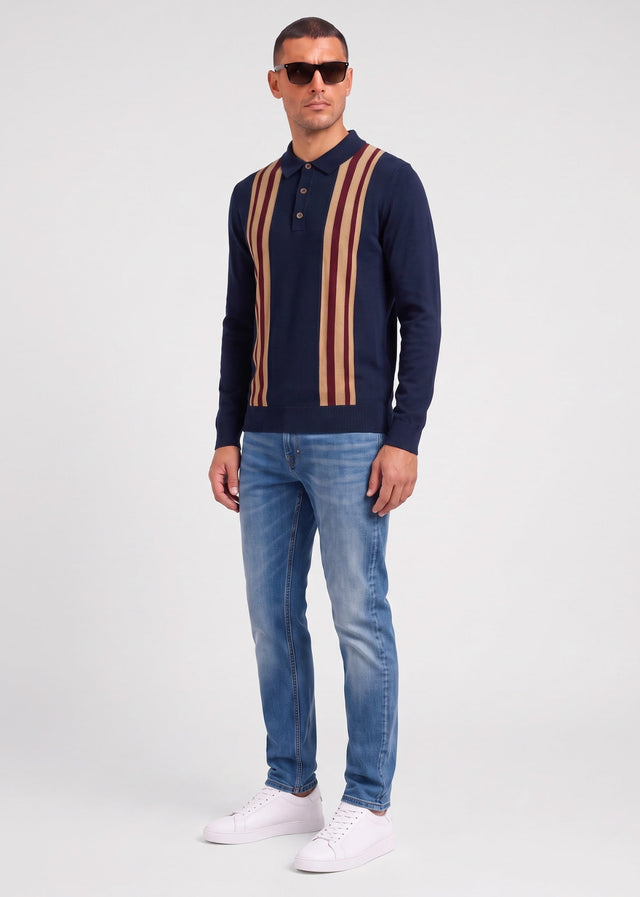 Ben Sherman Long Sleeve Polos Ls mod polo - dark navy