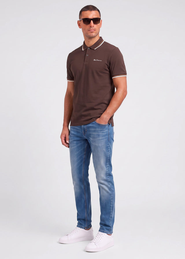 Ben Sherman Polos Signature pique polo - chestnut