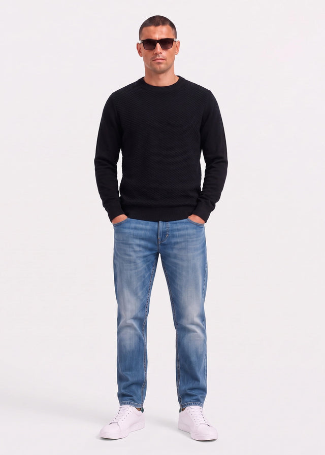 Ben Sherman Sweaters Texture front crew - black