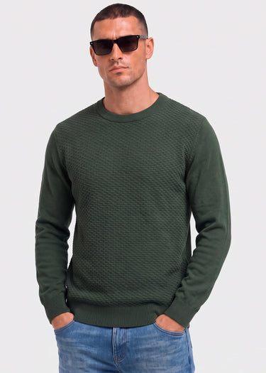 Ben Sherman Truien Texture front crew - bottle green