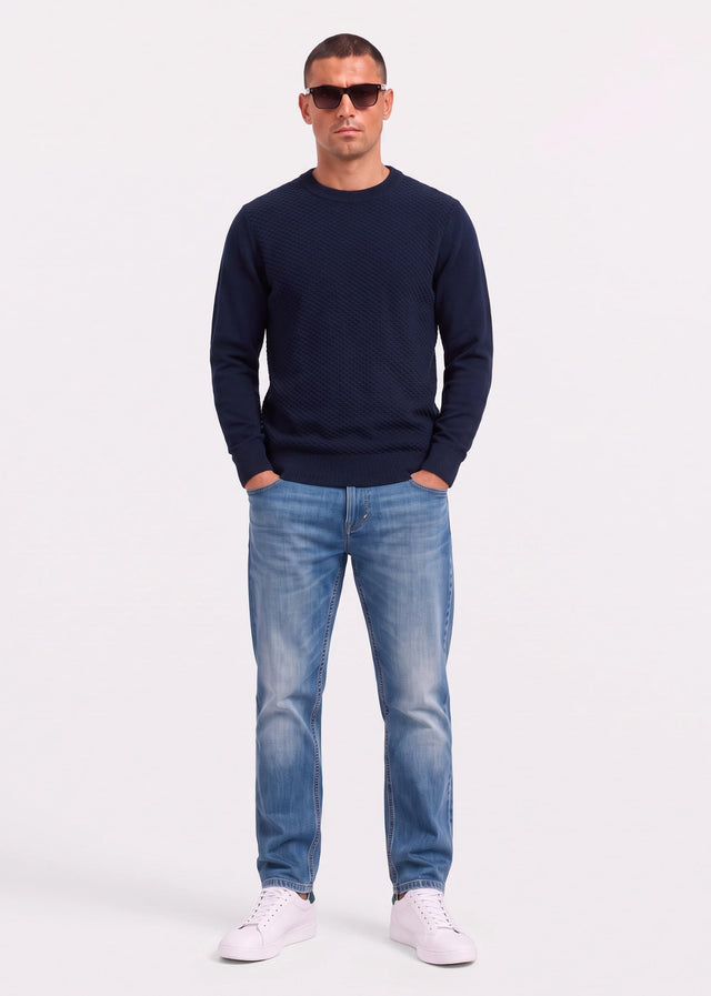Ben Sherman Sweaters Texture front crew - dark navy