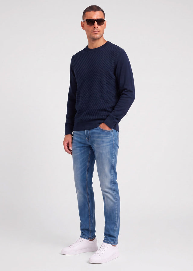 Ben Sherman Sweaters Texture front crew - dark navy