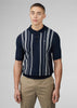 Ben Sherman Polo's  Crickle cotton stripe polo - dark navy 