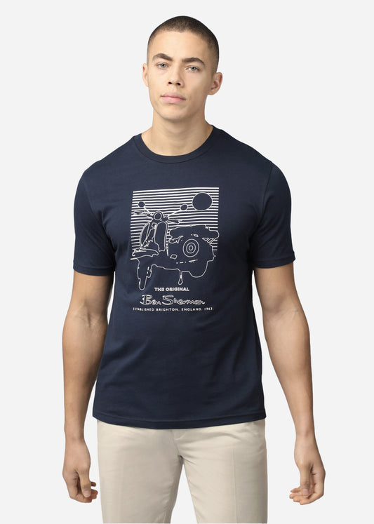 Ben Sherman T-shirts  Summer scooter tee - dark navy 