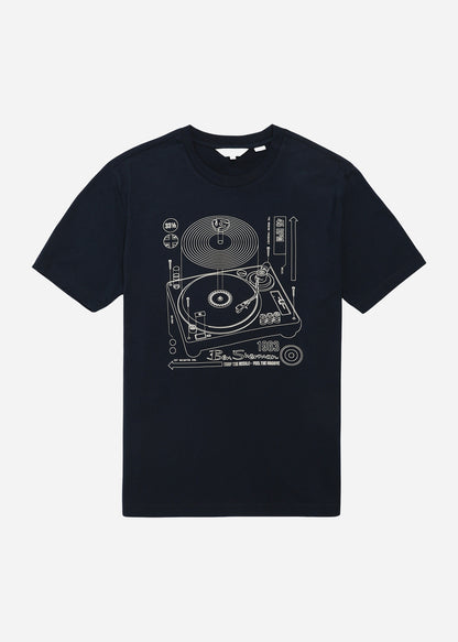 Ben Sherman T-shirts  Linear record player - dark navy 