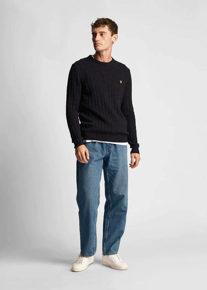 Lyle & Scott Truien  Cable jumper - jet black marl 