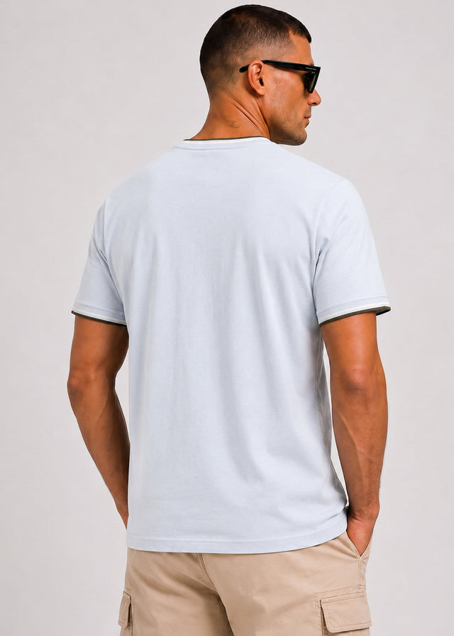 Fred Perry T-shirts Twin tipped t-shirt - dusky blue ecru laurel wreath green