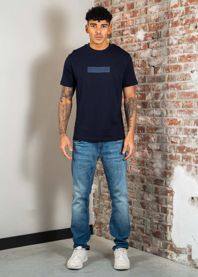 Napapijri T-shirts S box logo SS 1 - blu marine