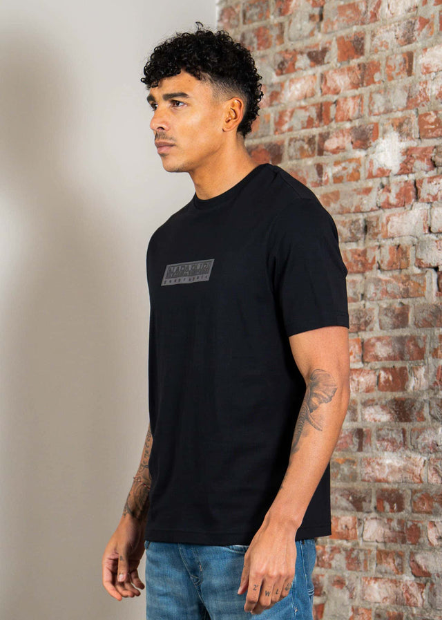 Napapijri T-shirts S box logo SS 1 - black beauty