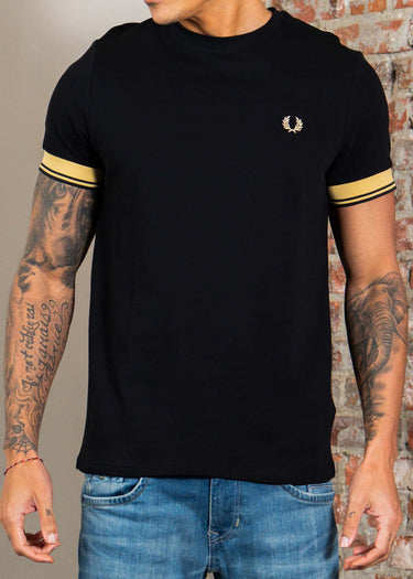 Fred Perry T-shirts Twin tipped cuff t-shirt - black champagne