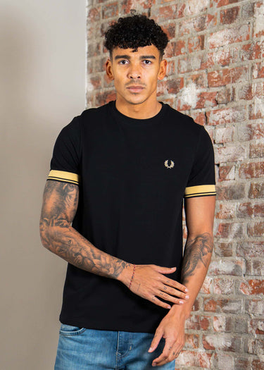 Fred Perry T-shirts Twin tipped cuff t-shirt - black champagne