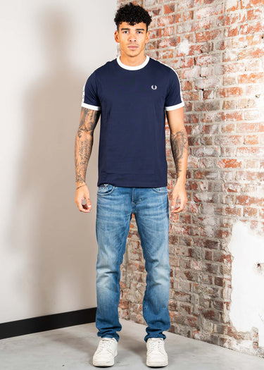Fred Perry T-shirts Taped ringer t-shirt - carbon blue